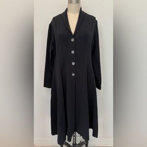 Ewa i Walla Majros Coat/Dress NWT Classic Black Twill Transitional M